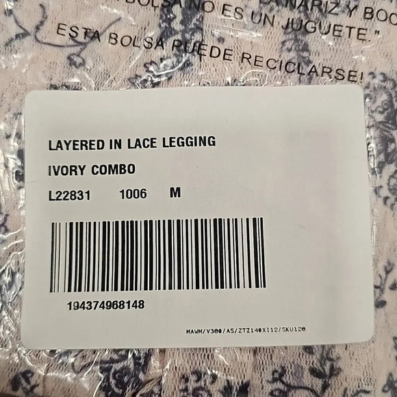 Free People Intimately Layered In Lace Leggings In Chamoix Combo Sz M - Picture 4 of 11